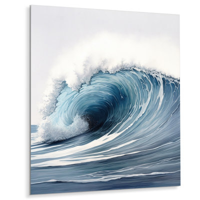 Art mural en forme de vague océanique, décor de plage côtière moderne - mouvement de vague océanique III