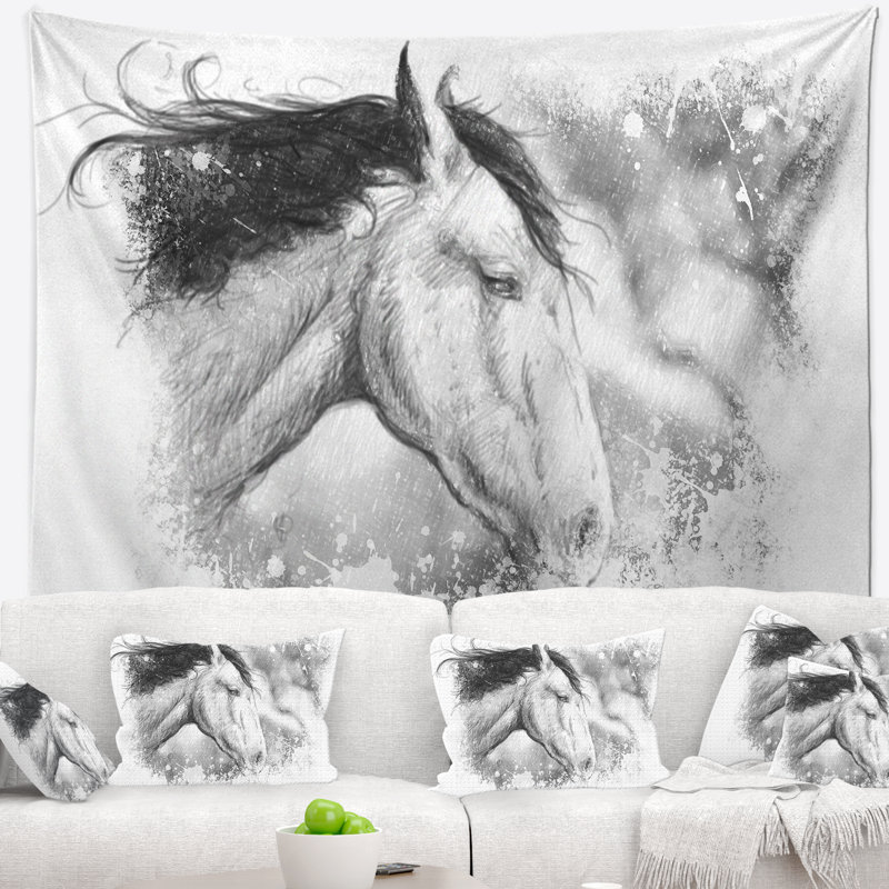 Tapisserie art du cheval animal, H 50 po x l 60 po