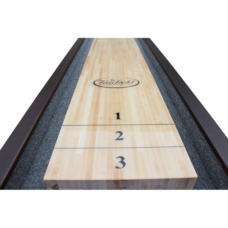 Weathered Black 16' Pro-Style Shuffleboard Table with Trestle Legs