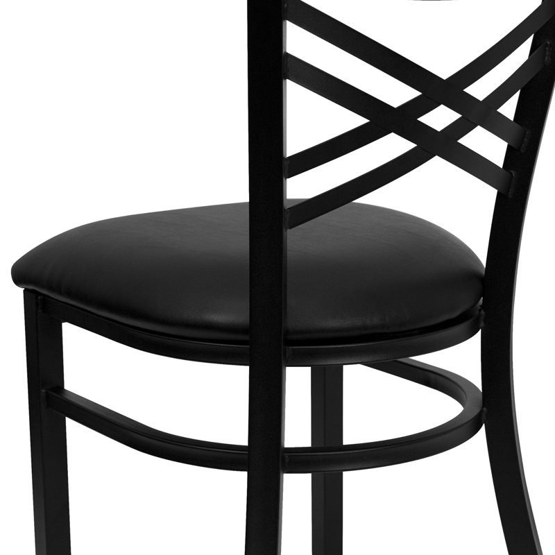Prompton 'X'' Metal Restaurant Chair, 1, Black