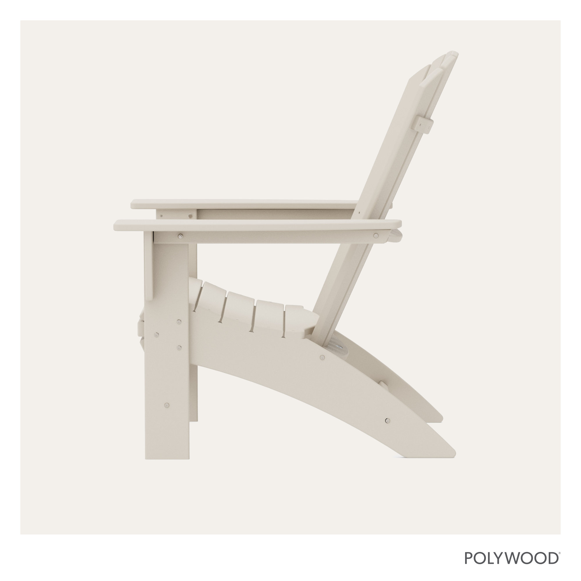 POLYWOOD Nautical Curveback Adirondack Chair, Sand