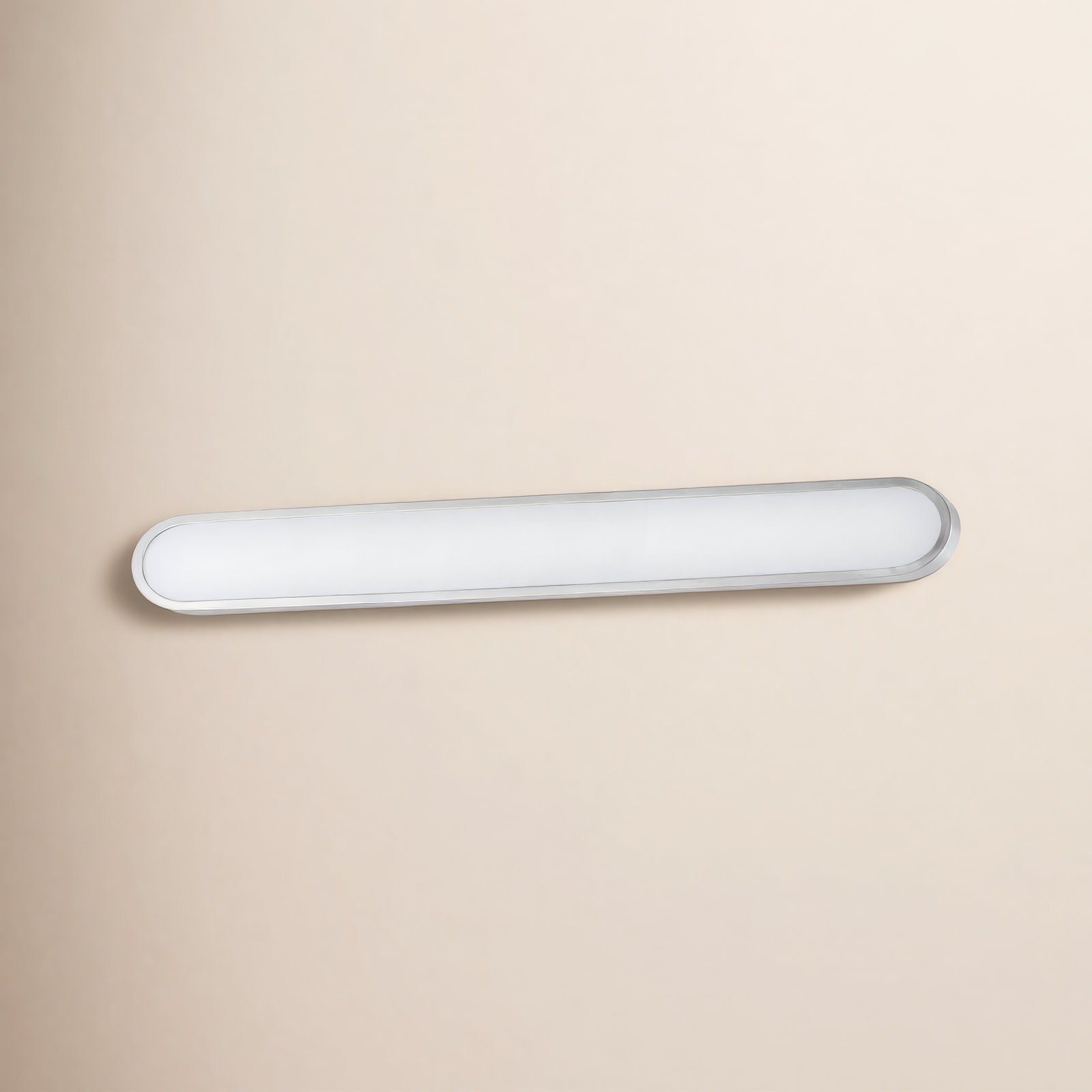 Single Dimmable Bath Bar, White/Satin Nickel