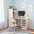 3-in-1 Extendable Desk with Storage, Rolling Wheels & White Top for Small Spaces