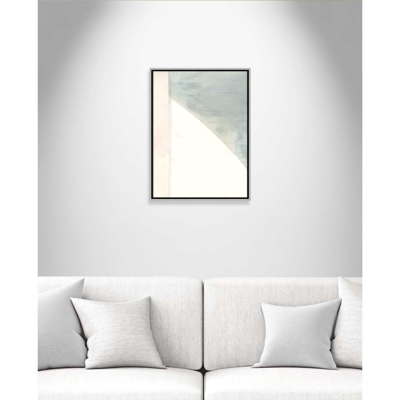 Alexandria "In Neutral I" Painting by Cartissi, Silver Framed Canvas, 25.5" H x 19.5" W x 2" D