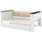 Twin Size Wood Daybed With Storage Shelves, Upholstered Backrest,USB And Trundle, White-239019170