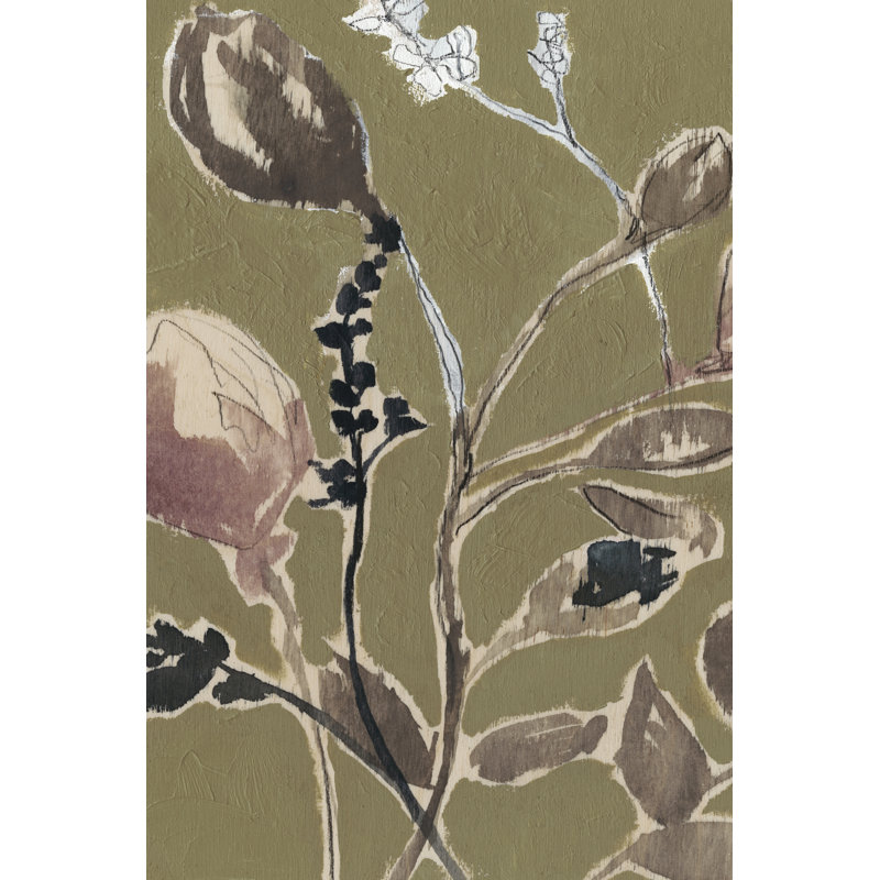 Mauve On Olive I by Jennifer Goldberger - Wrapped Canvas Print, 61cm H x 91cm W x 3.8cm D