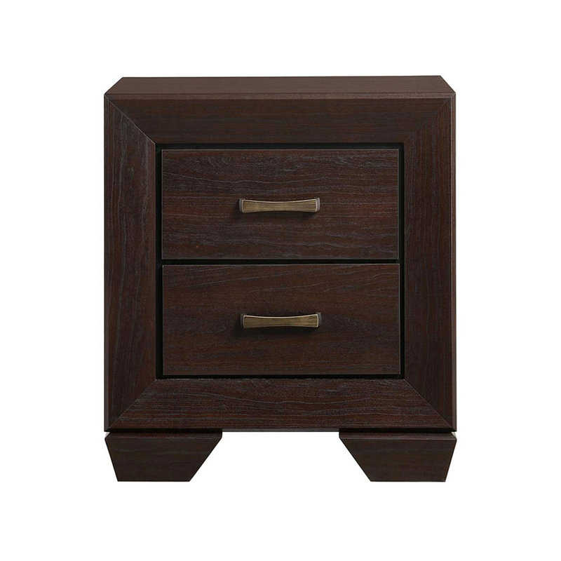 MDF Nightstand With 2 Drawers, Black