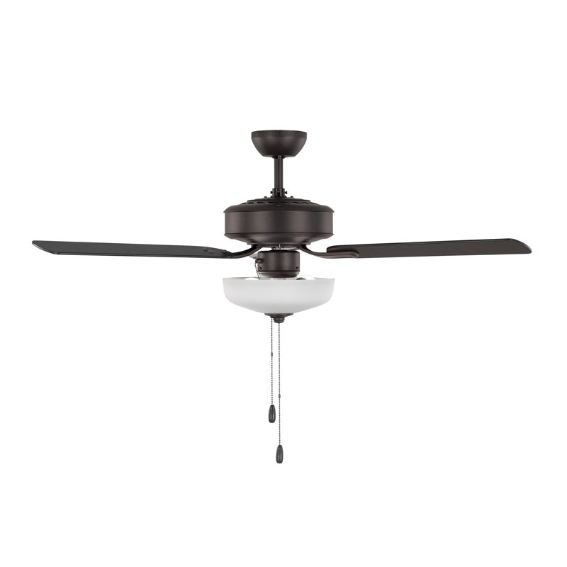 48'' Ceiling Fan with LED Lights, Bronze, Bronze/American Walnut