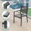 Chaise de patio d'extérieur empilable en métal 4 pièces-1788351571