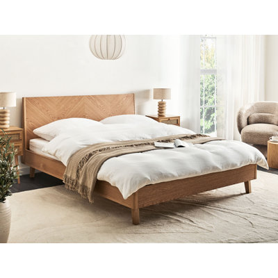 Bed Wood Veneer Bohemond Light Brown