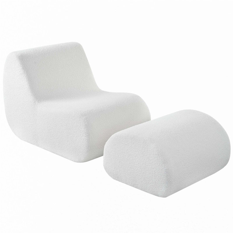 Chaise d'appoint avec repose-pieds, Blanc