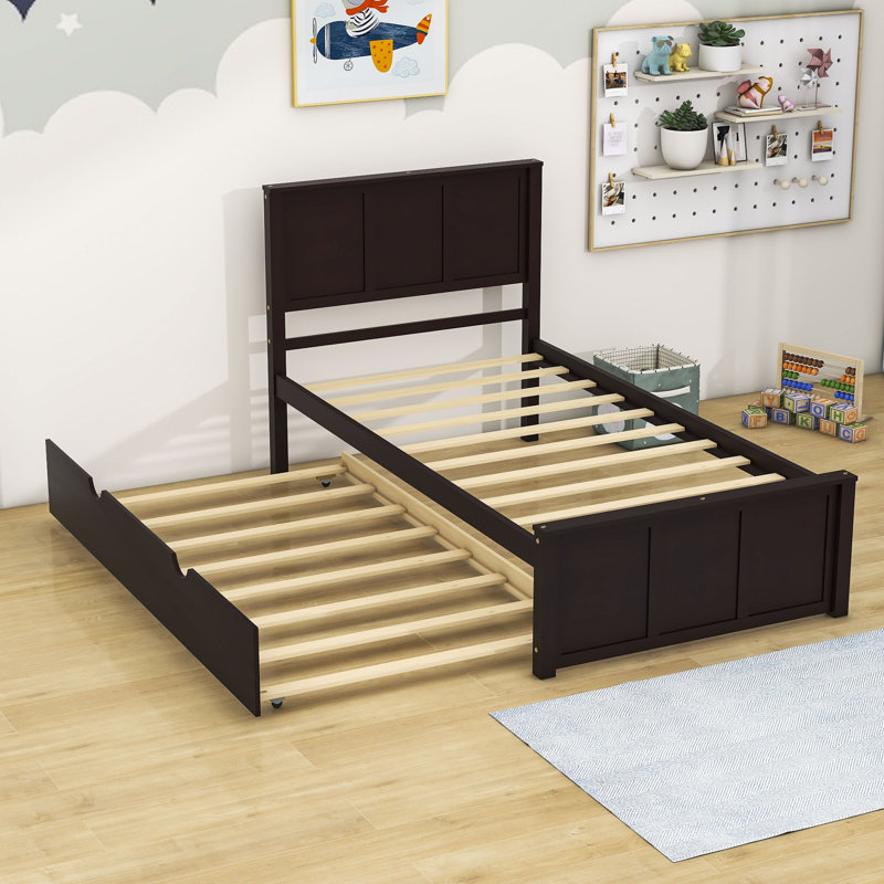 Lit plateforme simple en bois, Espresso