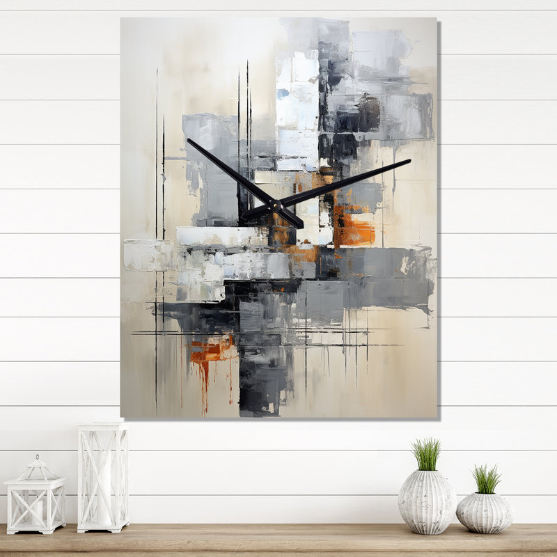 Horloge murale Minimalist Montage V - Abstract Collages, Très grand