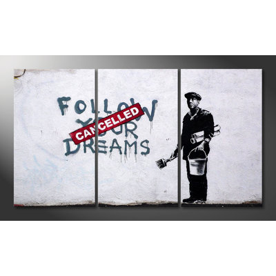 Banksy - 3 Piece Print on Canvas