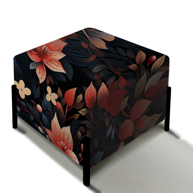 Dearion - Repose-pieds carré floral