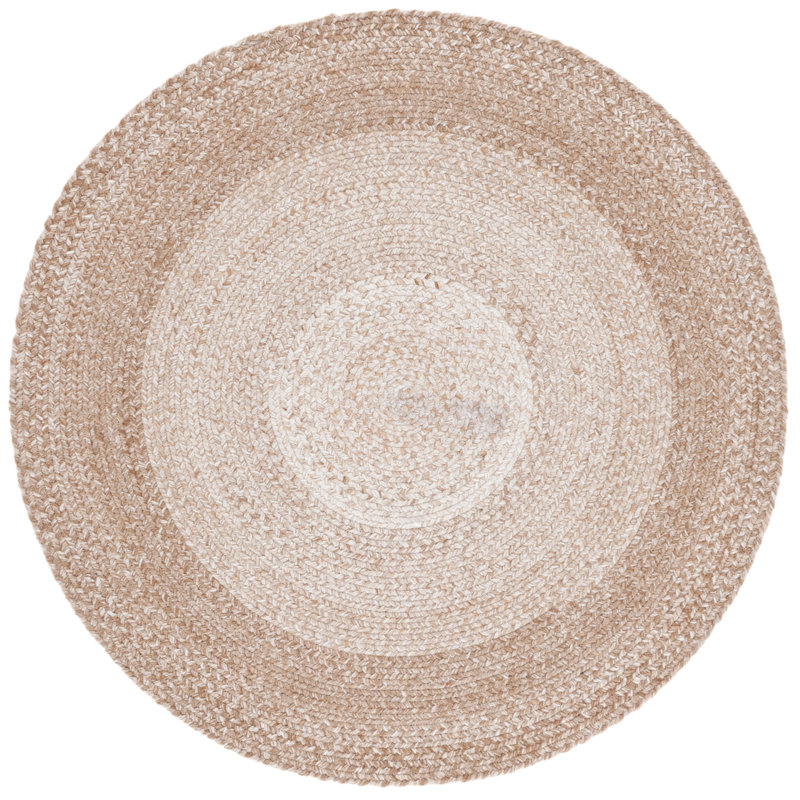 Tapis géométrique tressé à la main Bra7, Rond 6 pi