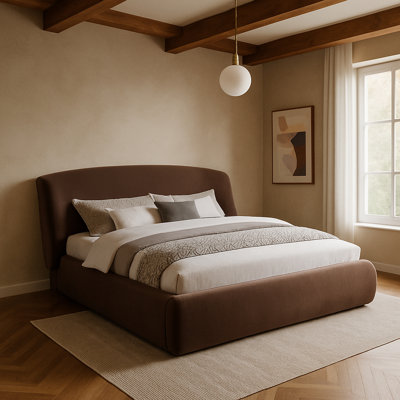 Sandro Burt Chenille Fabric Upholstered Bed