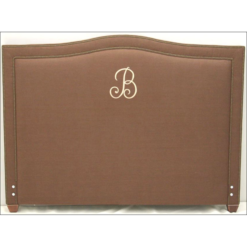 Leather Headboard, Hair Hide Black/White, Old Gold E, Brushy Bayou