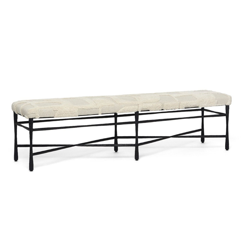 Collins Upholstered Bench, 18.5" H x 69" W x 16" D
