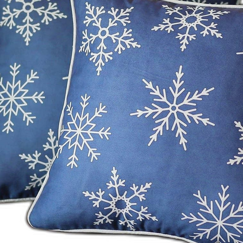  Coussin décoratif, Housse de coussin seulement - sans coussin, Bleu / blanc