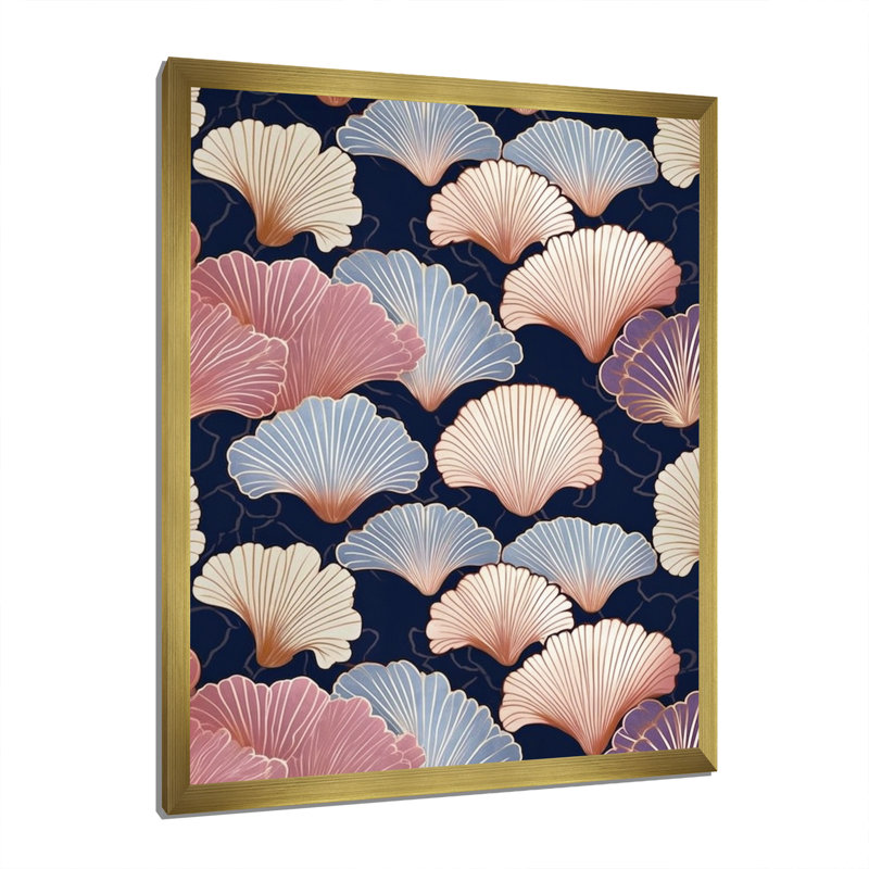 Motif floral rétro, H 40 po x l 30 po x P 1,5 po, Cadre doré à une seule photo