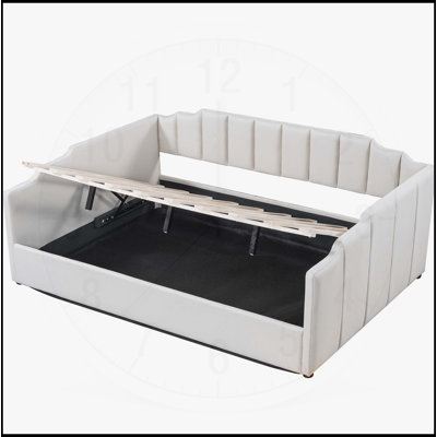 Upholstered Daybed with Underneath Storage, Perfect for Modern and Functional Living Spaces