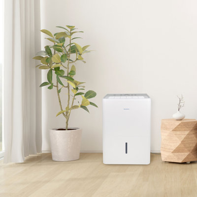 Déshumidificateur portable Keystone 50 pintes, 115 V, pour pièces jusqu'à 4500 pieds carrés, blanc