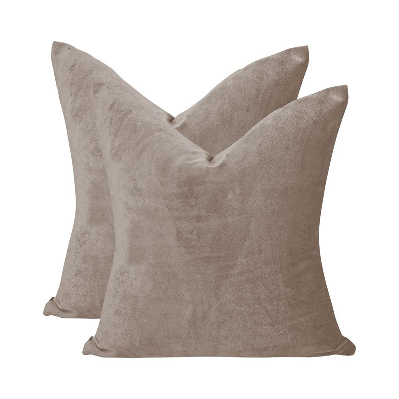 Matte Velvet Cushion Cover - 1 Pc, 51cm x 51cm, Tan
