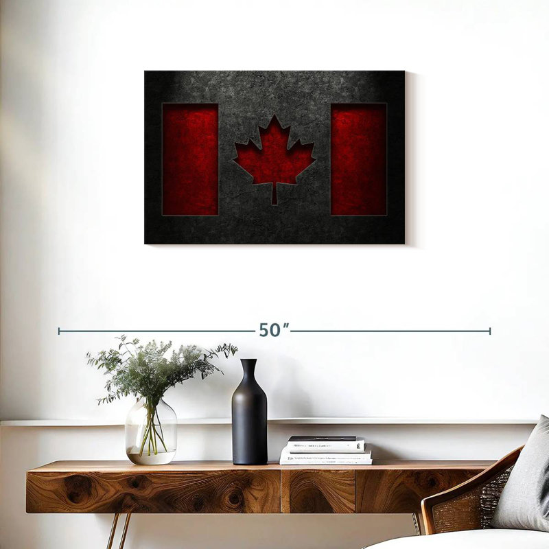 Borges Canadian Flag Stone Texture, 20" H x 30" W