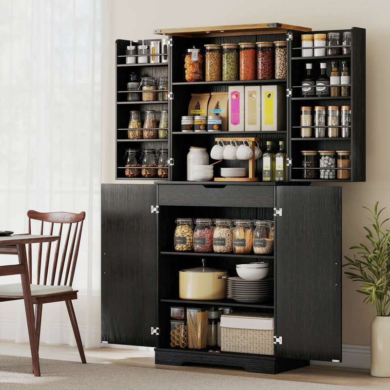 Armoire de rangement 72 po, noir
