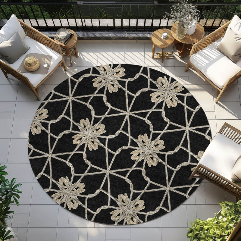  Chayden Area Rug with Non-Slip Backing, Round 8'