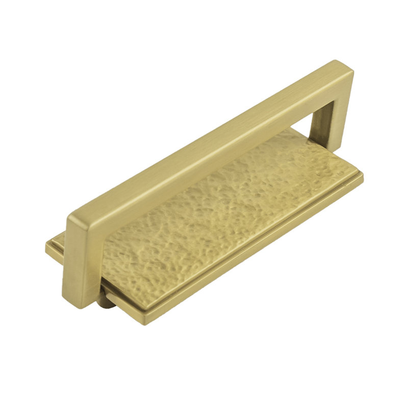 Bijou Ember Collection Handle Pull - Contemporary Hardware for Drawers & Cabinets, 3", Brushed Golden Brass
