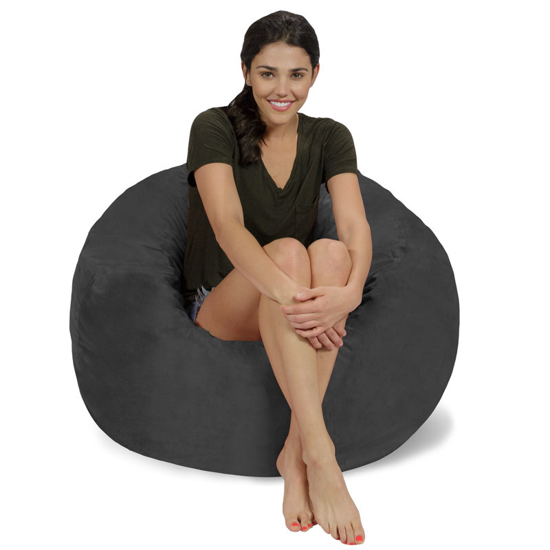 Fauteuil à billes - Fauteuil à billes rond rembourré en mousse à mémoire de forme avec housse amovible et lavable à la machine - Fauteuil à billes avec housse en microfibre douce - Plusieurs tailles et plusieurs tissus lavables à la machine