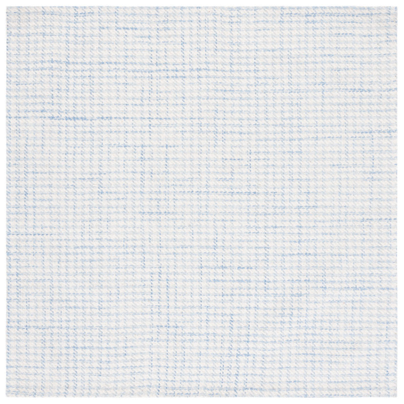Earie Hand Woven Wool And Cotton Houndstooth Rug, Square 6'