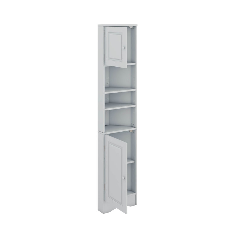 Armoire de rangement multi-fonctionnelle avec deux portes et tablettes réglables, tablette ouverte, Gris