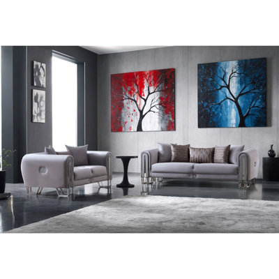 Conta 2-Piece Velvet Living Room Set by Everly Quinn