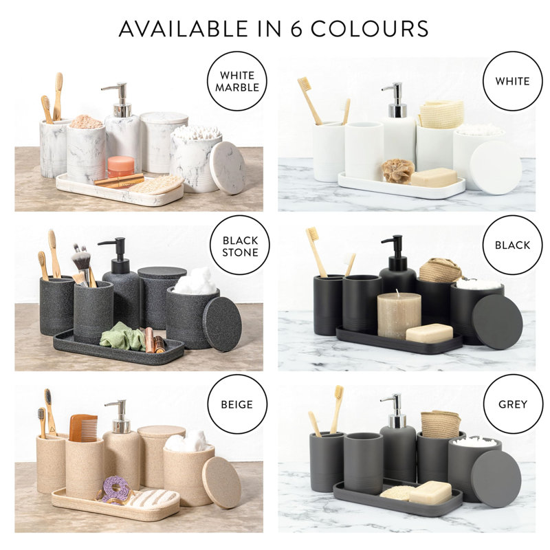 Rodivel Bathroom Accessory Set, Grey