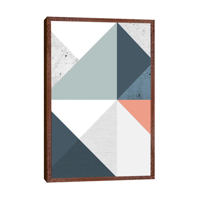 Modern Geometric XII - Print on Canvas, Brown Framed, 101.6 cm H x 66.04 cm W