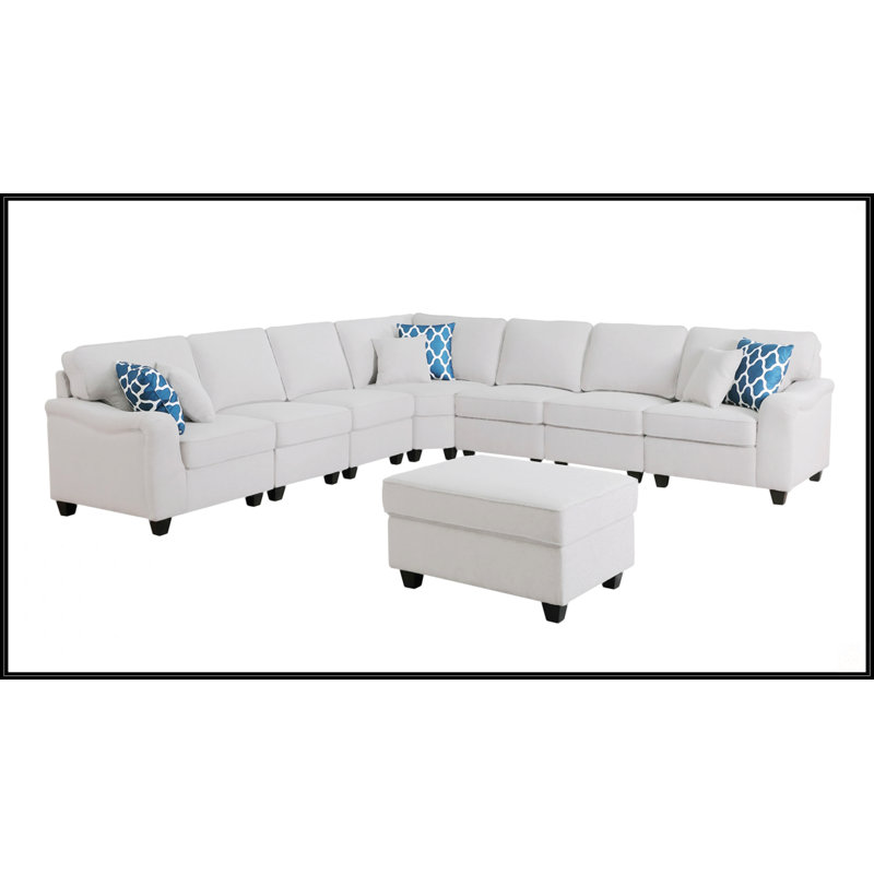 Canapé modulaire en L et repose-pieds 125 po, H 35 po x l 125 po x P 125 po