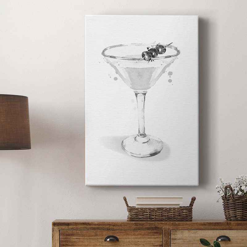 Vêtu de martini blanc - Cavas enveloppés de galerie, H 18 po x l 12 po