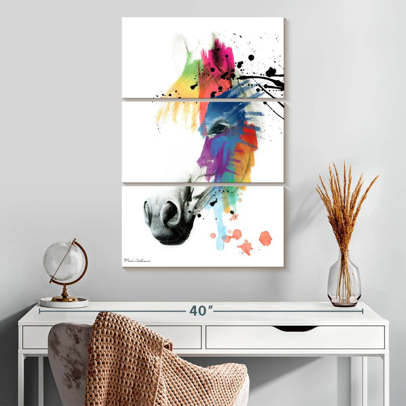 Portrait de cheval Brampt abstrait, H 32 po x l 20 po