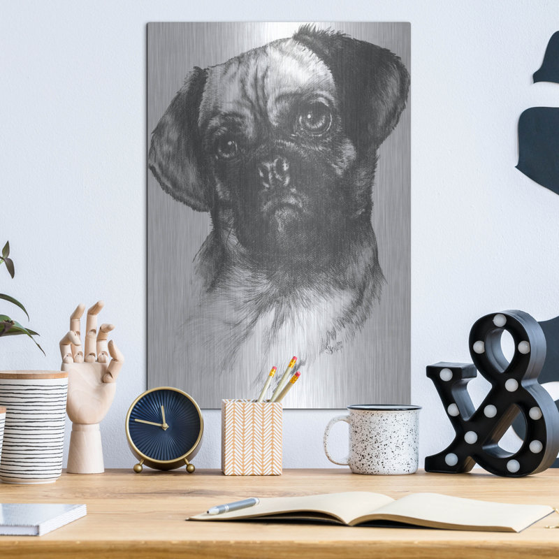 " Puggle " by Barbara Keith, 16" H x 12" W