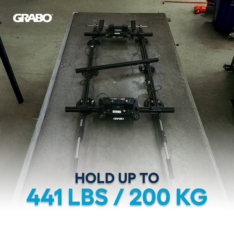 GRABO Panel Pro Kit with 2 GRABO V2 Gripsters, 6 Cup Vacuum Lifter 440 lb