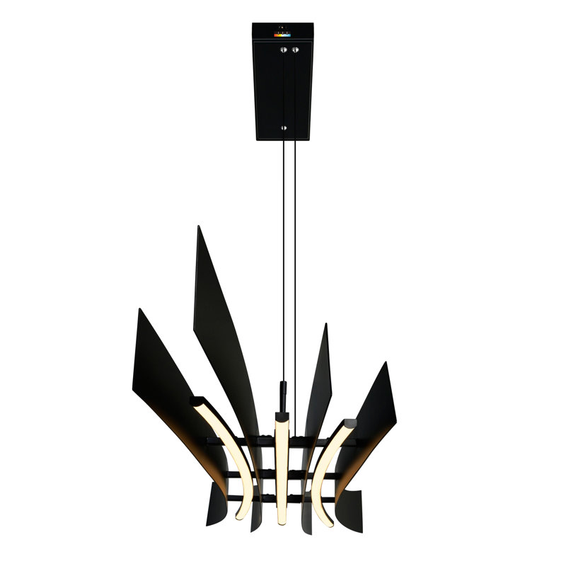 Eveah 3 - Light Dimmable LED Rectangle Chandelier, Black