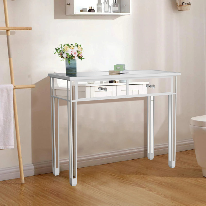 Console à miroir argenté