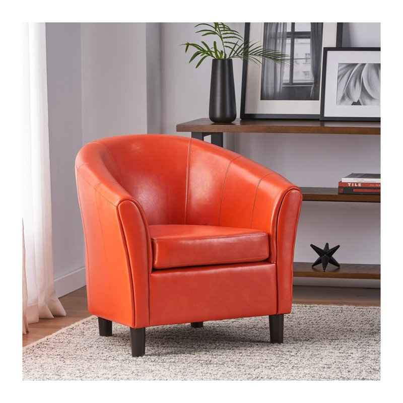 Fauteuil club en simili cuir avec cadre en bois massif Napoli