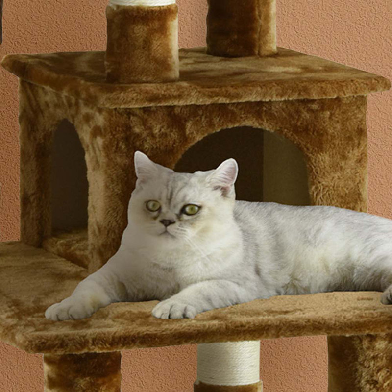 67.25'' H Cat Tree, Brown