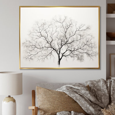 Érable blanc et gris minimalisme sur toile