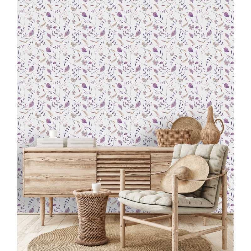 Lilac Botanic Wallpaper B1007, 10.4" W x 25" L, Paper