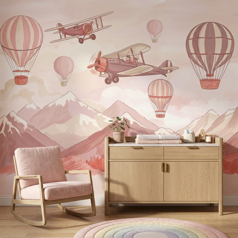 Papier peint montgolfière, Non tissé, 160 po x 108 po